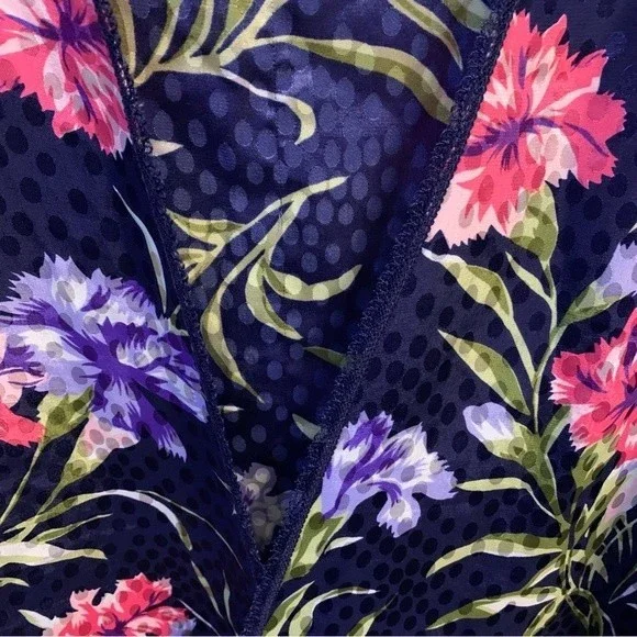 Vintage Lucie Ann II Floral Lacey Lingerie Robe Kimono Made in USA Size Medium - Picture 6 of 14